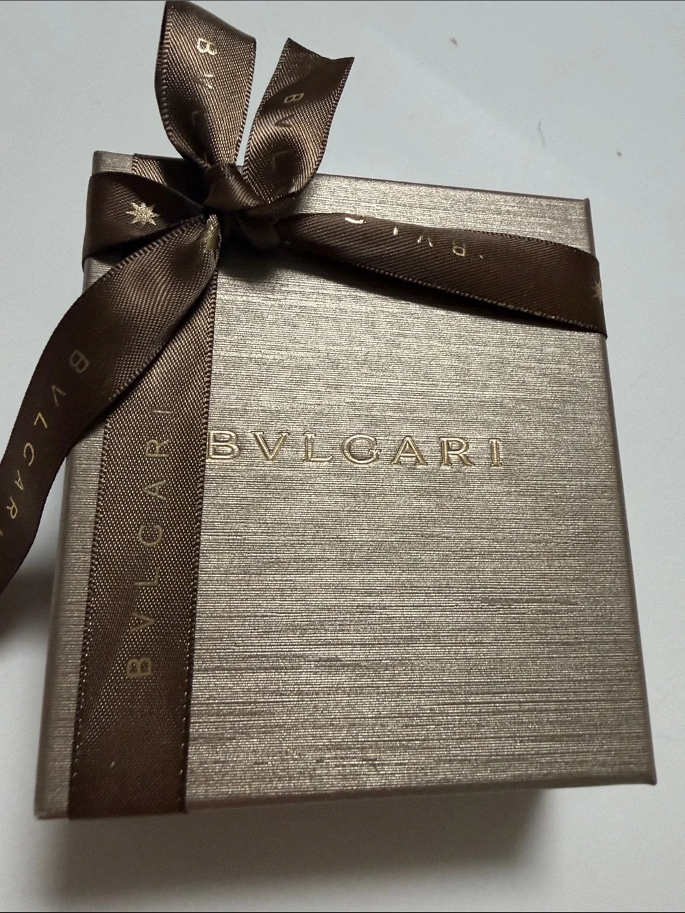 BVLGARI Rose Gold Jewelry Box with Ribbon/ save the children card and envelope